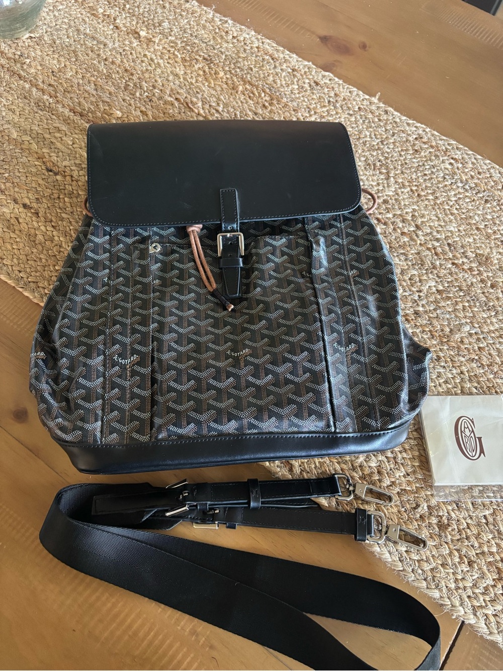 Designer-Style Black Patterned Men’s Backpack